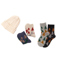 Cotton cartoon Christmas tree wholesale custom design cute fashion woman   Christmas socks